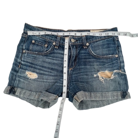 rag & bone Cuffed Hem Distressed Denim Jean Shorts Size 26 Women’s - Picture 4 of 6